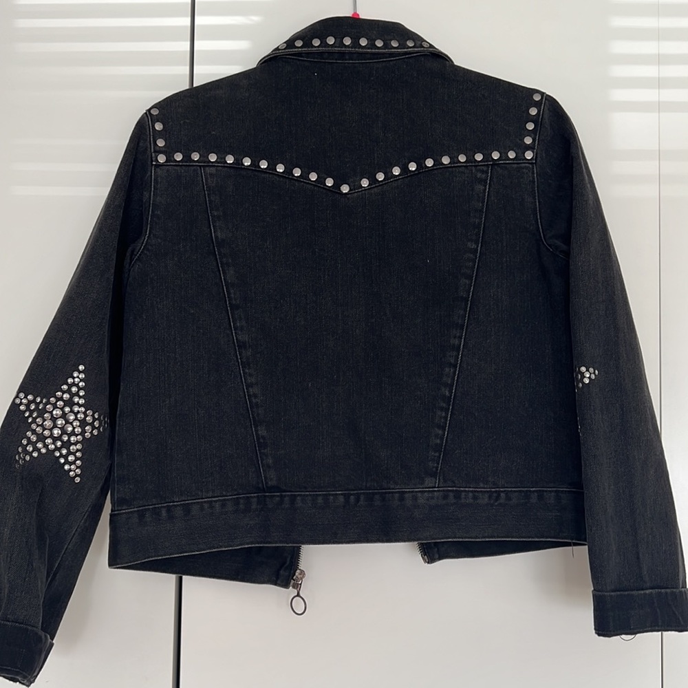 Mango Washed Black Studded Jacket - image 3